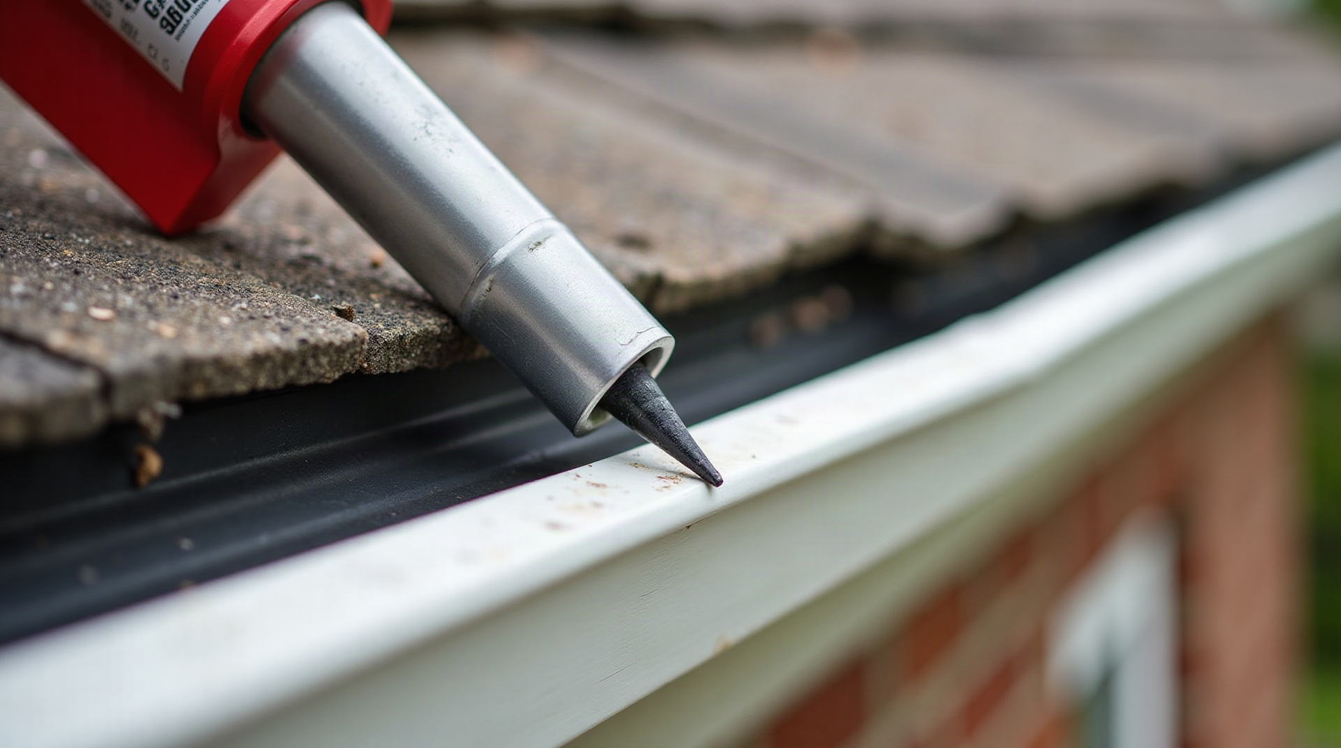Leaking gutter joint sealed by Gutter Solutions in Bucks County