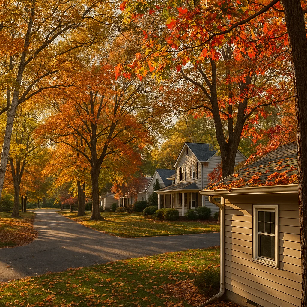 Falling leaves can clog gutters and cause water to pool around rooflines.